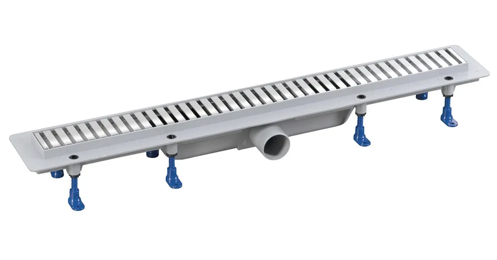 Expressz szállítás SAPHO BRUCKNER padlóösszefolyó, inox ráccsal, DN50, 910x122x65mm (700.159.2)