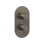 Ravak Espirit ES 063.20GB.O2.RB07C Falba süllyesztett termosztátos csaptelep, kétutas, beslő egység nélkül - Graphite Brushed X070323 Csak ma