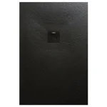 Outlet AREZZO design SOLIDSoft zuhanytálca 100x80 cm, FEKETE, színazonos lefolyóval AR-80100B