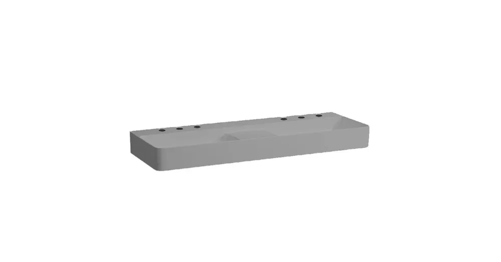 LAUFEN VAL Dupla mosdó, félig száraz zónával, három csaplyukkal, túlfolyónyílás nélkül, Graphite matt H8142827581581 Szezonális akció