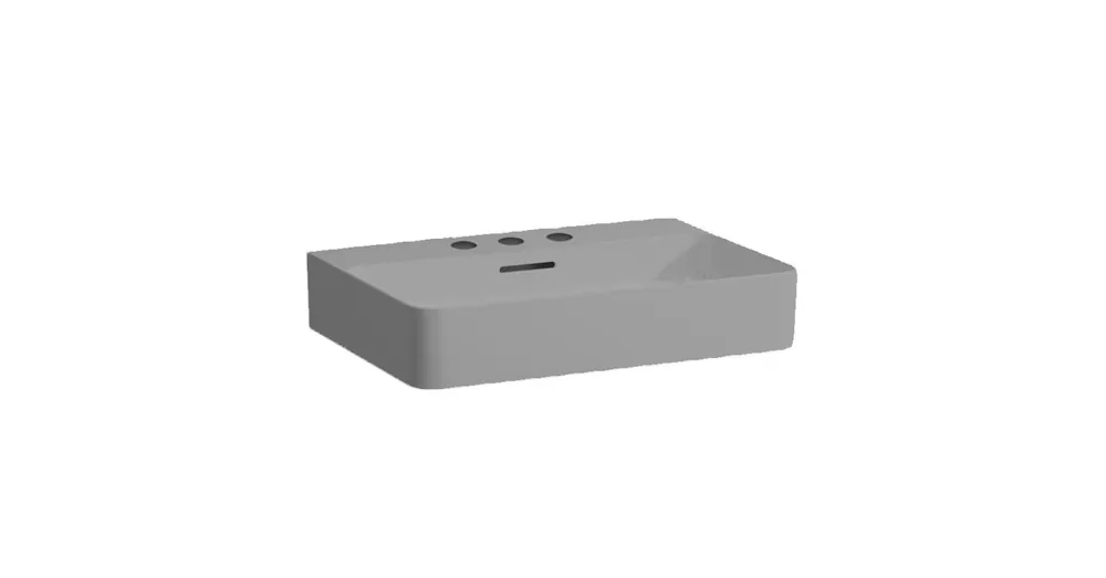 LAUFEN VAL Mosdótál, alsó felülete csiszolt, 3 csaplyukkal, Graphite matt H8162837581081 Expressz szállítás