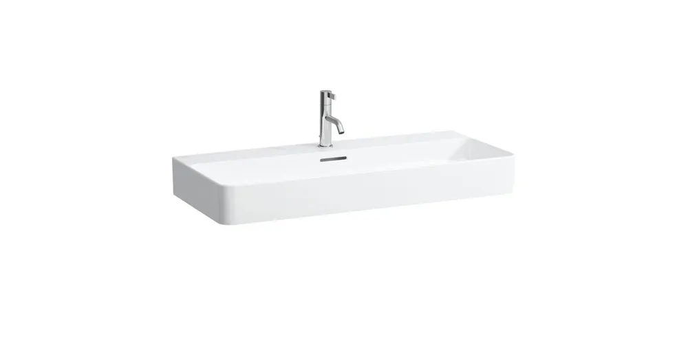 LAUFEN VAL Mosdótál, alsó felülete csiszolt, egy csaplyuk, középen, Fehér LCC Active bevonattal H816287A001041 Expressz szállítás