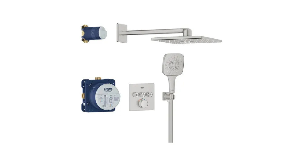 Prémium Grohe Grohtherm SmartControl Rejtett zuhanyrendszer Rainshower SmartActive 310 Cube fejzuhannyal 34864DC0
