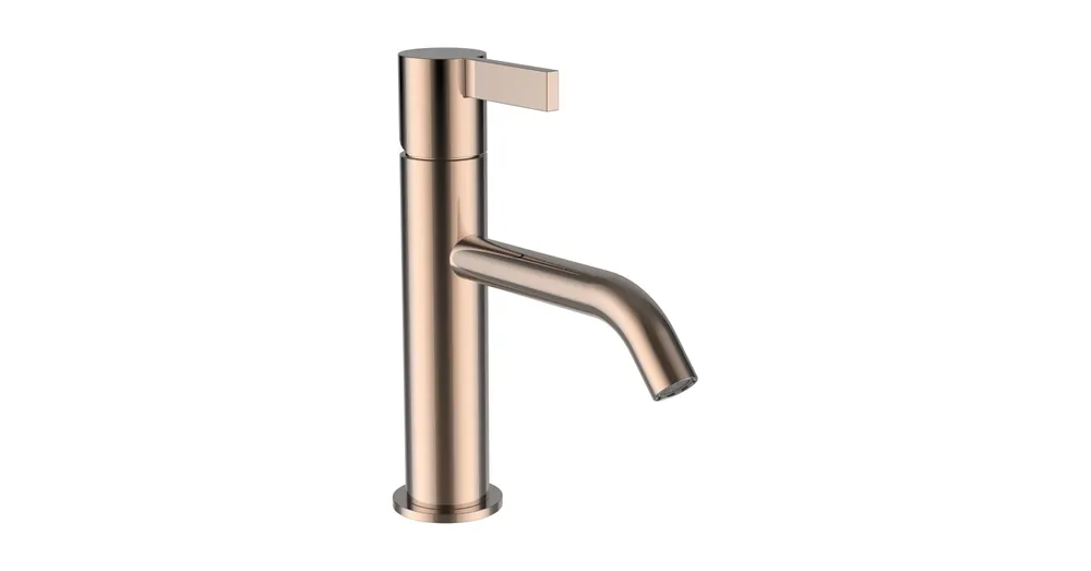 Legkelendőbb LAUFEN Kartell LAUFEN Egykaros mosdó csaptelep, rögzített 135 mm-es kifolyócsővel, átfolyás 5,3 l/perc, húzórudas lefolyószelep nélkül, PVD rózsaszín arany H3113310821201
