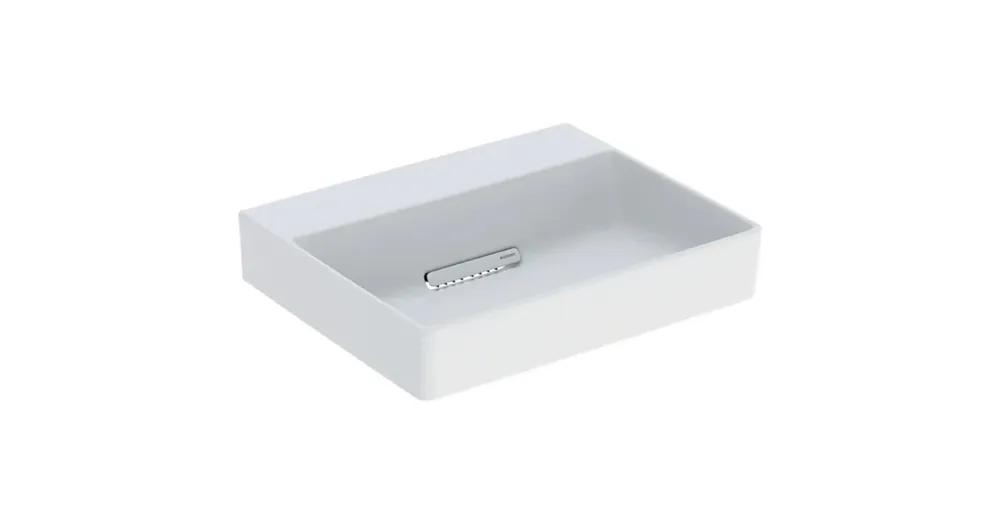 Bestseller Geberit One pultra ültethető mosdó 50x41 cm, csaplyuk és túlfolyó nélkül, matt fehér 505.025.00.1