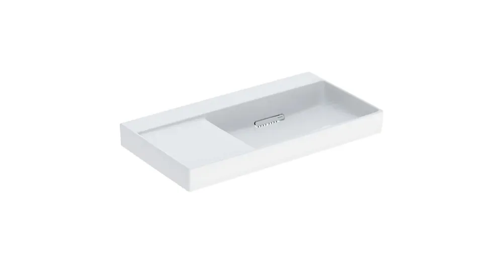 Kedvezmény Geberit One jobbos mosdó 90x48 cm, KeraTect, túlfolyó és csapfurat nélkül, fehér 505.044.00.1