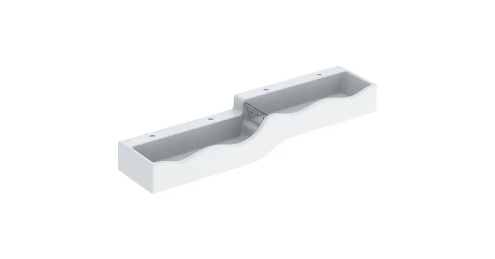 Geberit Bambini gyermekmosdó négy mosdócsaptelephez 180x41,5 cm, túlfolyó nélkül, alacsonyabb mosdó bal oldalon 430000016 Utolsó esély