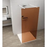Akciós ár SAPHO ESCA WHITE MATT Walk-in zuhanyfal, szabadonálló, barna üveg, 1400mm (ES1514-07)