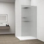 Végkiárusítás SAPHO ESCA WHITE MATT Walk-in zuhanyfal, falra szerelhető, flutes üveg, 1000mm (ES1310-03)
