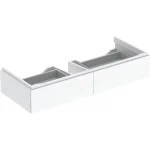 Geberit Xeno² alsó szekrény mosdóhoz 117,4x46,2 cm, két fiókkal, magasfényű fehér 500.517.01.1 Biztonságos fizetés
