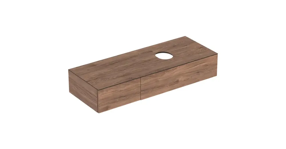 Olcsóbb Geberit VariForm alsó szekrény pultra ültethető mosdóhoz 135x51 cm, 2 fiókkal, pakolófelülettel, hikoridió 501.180.00.1