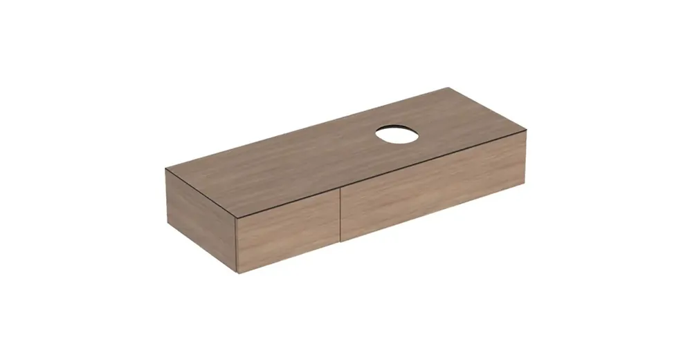 Geberit VariForm alsó szekrény pultra ültethető mosdóhoz 135x51 cm, 2 fiókkal, pakolófelülettel, tölgy 501.181.00.1 Legkelendőbb