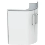 Geberit Selnova Compact 2 ajtós alsó szekrény sarok mosdóhoz 69x55 cm, fényes fehér 501.486.00.1 Szuper ajánlat