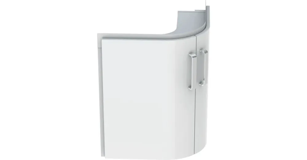 Geberit Selnova Compact 2 ajtós alsó szekrény sarok mosdóhoz 69x55 cm, fényes fehér 501.486.00.1 Szuper ajánlat