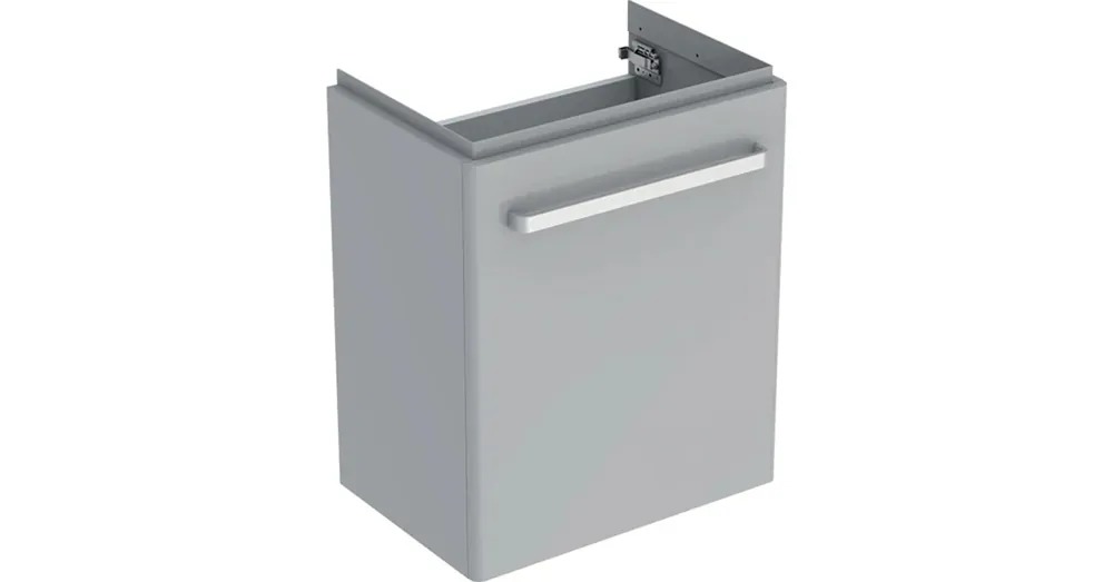 Korlátozott ajánlat Geberit Selnova Compact 1 ajtós alsó szekrény mosdóhoz 55 cm, szerviztérrel, fényezett világosszürke 501.614.42.1