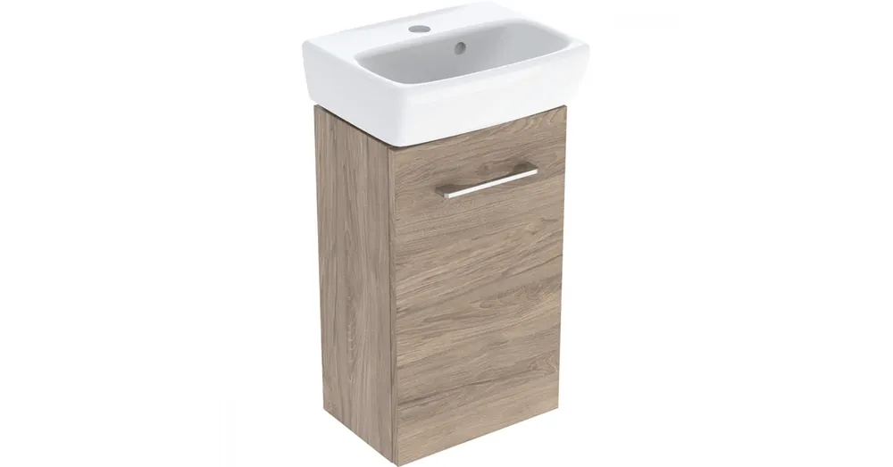 Ne maradj le Geberit Selnova Square 1 ajtós 36x28x65,2 cm mosdószekrény kézmosóval, hikoridió 502.744.00.1