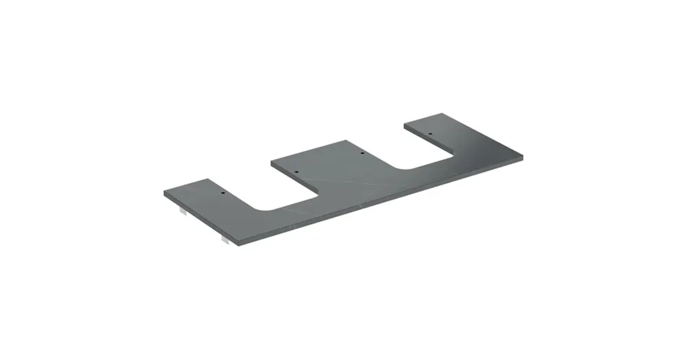 Geberit One márványhatású mosdópult két oldali kivágással, pultra ültethető tálformájú mosdóhoz 120x47 cm, matt fekete 505.175.00.2 Szuper akció