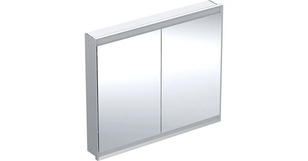 Népszerű Geberit One 2 ajtós tükrös szekrény ComfortLight világítással 105x90 cm, eloxált alumínium 505.804.00.1