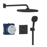 Vedd meg online Grohe Precision Thermostat falsík alatti zuhanyrendszer Vitalio Comfort 250 fejzuhannyal, matt fekete 348822430