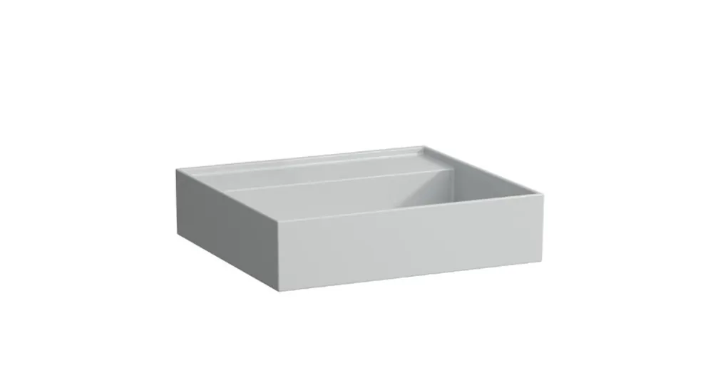LAUFEN Kartell LAUFEN Mosdótál, alsó felülete csiszolt túlfolyónyílás nélkül, csaplyuk nélkül, Matt szürke H8183307591121 Gyors kiszállítás