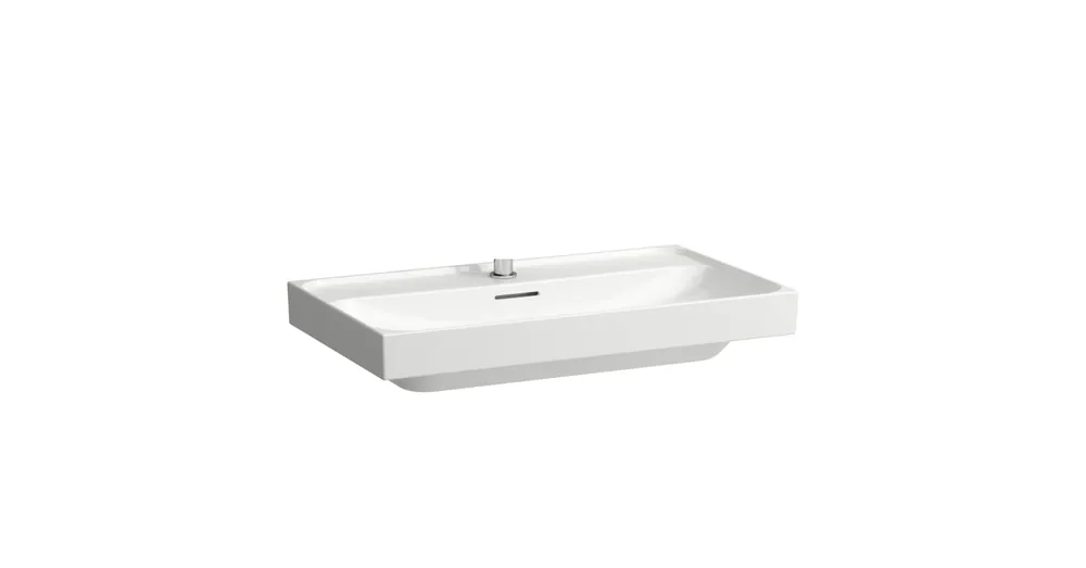 Exkluzív ajánlat LAUFEN MEDA Mosdó, 80 cm, csiszolt alsó felülettel, 3 csaplyukkal, Fehér LCC bevonattal H8161174001081