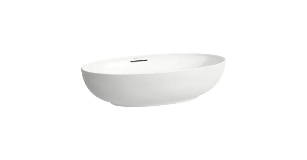 LAUFEN ILBAGNOALESSI Mosdótál, 70 cm, ovális, kerámia lefolyószelep takaróval, csaplyuk nélkül, Fehér LCC bevonattal H8189784001091 Biztonságos fizetés