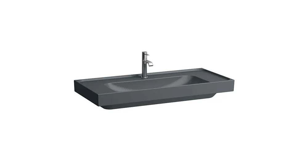 LAUFEN MEDA Mosdó, 100 cm, bal és jobb oldali pulttal, csiszolt alsó felülettel, túlfolyónyílás nélkül, egy csaplyukkal, Matt Grafit H8161197581111 Szuper ajánlat