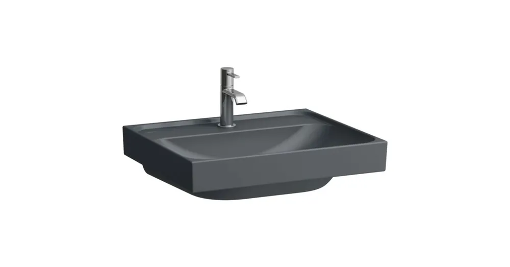 LAUFEN MEDA Mosdó, 55 cm, csiszolt alsó felülettel, túlfolyónyílás nélkül, egy csaplyukkal, Matt Grafit H8161127581111 Kihagyhatatlan ajánlat