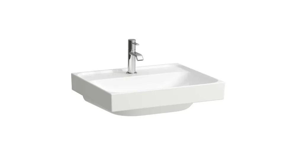 Kiárusítás LAUFEN MEDA Mosdó, 55 cm, csiszolt alsó felülettel, túlfolyónyílás nélkül, egy csaplyukkal, Fehér LCC bevonattal H8161124001111