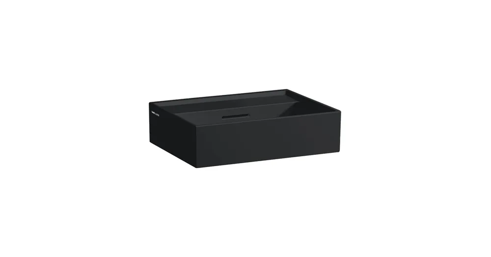 LAUFEN Kartell LAUFEN Mosdótál, alsó felülete csiszolt, csaplyuk nélkül, Matt Fekete H8183307161091 Kiárusítás