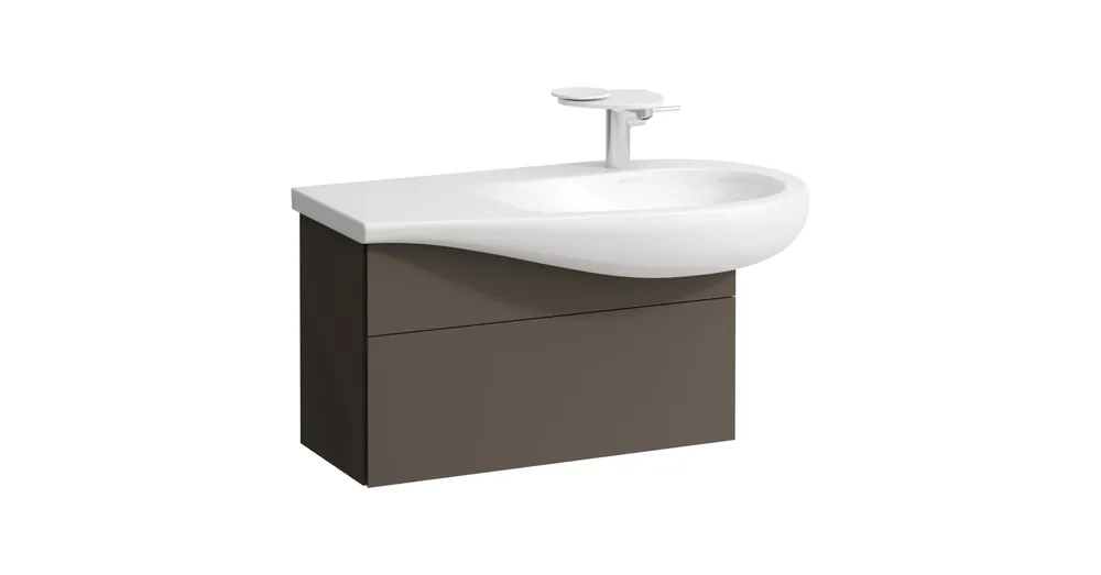 Csak ma LAUFEN ILBAGNOALESSI Alsószekrény, 90 cm, kivágással jobb oldalon, 1 fiókkal, finoman záródó mechanizmussal, H814976 mosdóhoz, Sötét Barna H4304110974291