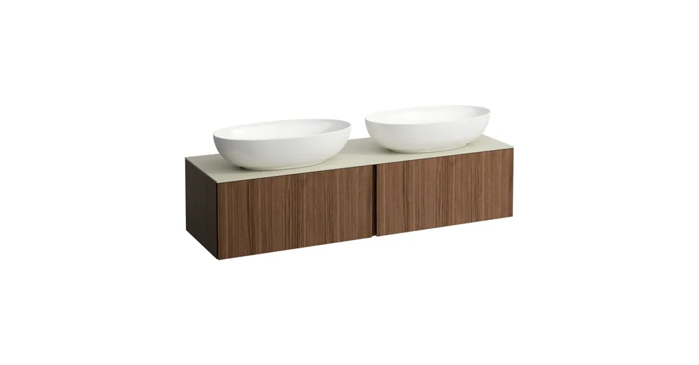 LAUFEN ILBAGNOALESSI Fiókos elem, 160 cm, kivágással jobb és bal oldalon, 2 fiókkal, Calce Avorio felülettel, H818975, H818976, H818977, H818978 mosdókhoz, Natúrfa Furnér H4313540976301 Biztonságos vásárlás