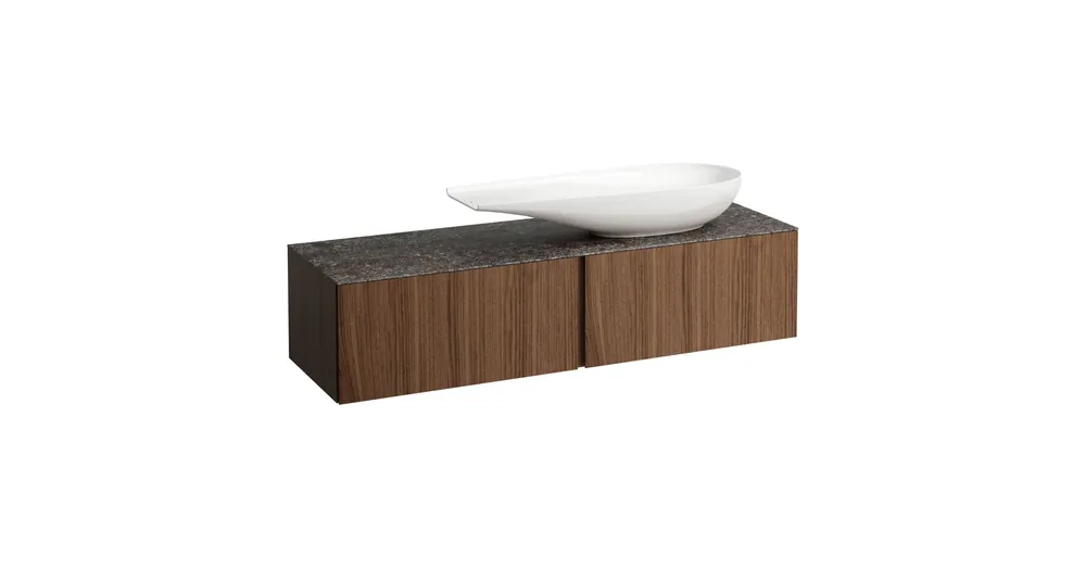 Expressz kézbesítés LAUFEN ILBAGNOALESSI Fiókos elem, 160 cm, kivágással jobb oldalon, 2 fiókkal, Marrone Naturale felülettel, H818974 mosdóhoz, Natúrfa Furnér H4323430976301