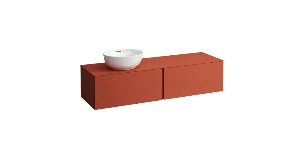 LAUFEN ILBAGNOALESSI Fiókos elem, 160 cm, kivágással bal oldalon, 2 fiókkal, H818975, H818976, H818977, H818978 mosdóhoz, Terracotta H4303520972691 Bestseller