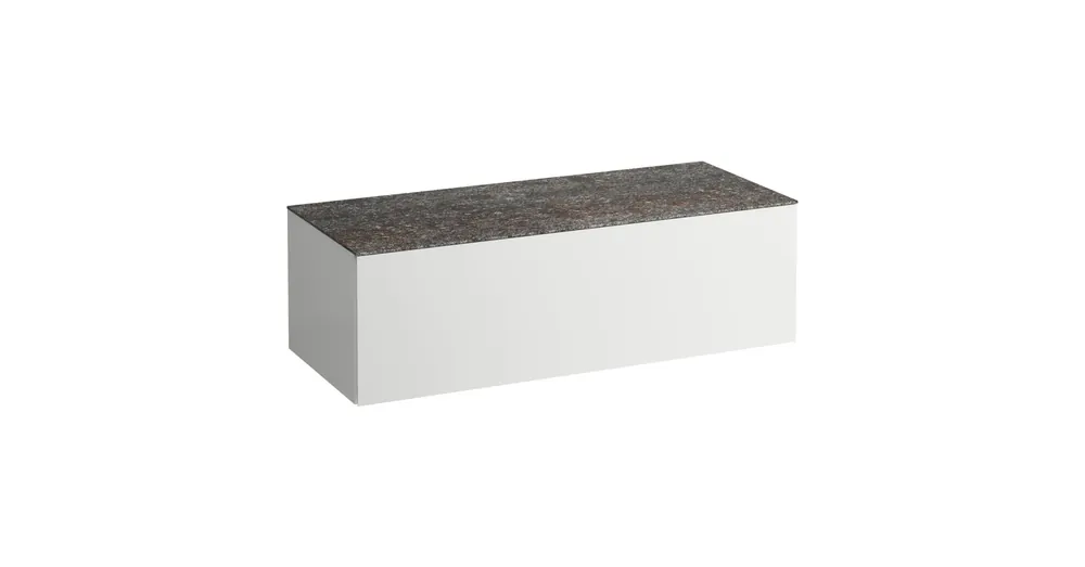 Ne maradj le LAUFEN ILBAGNOALESSI Fiókos elem, 120 cm, kivágás nélkül, 1 fiókkal, Marrone Naturale felülettel, Matt Fehér H4323000972601