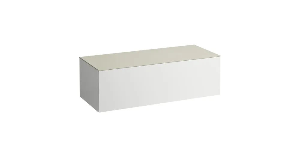 Biztonságos fizetés LAUFEN ILBAGNOALESSI Fiókos elem, 120 cm, kivágás nélkül, 1 fiókkal, Calce Avorio felülettel, Matt Fehér H4313000972601
