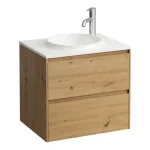 Alacsony ár LAUFEN LANI Alsószekrény 600 mm, 2 fiókkal, H814073 Marbond kompozit anyagú mosdóhoz, Vad Tölgy H4042521122671