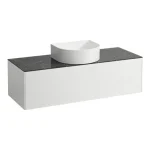 Ajánlat LAUFEN SONAR Fiók elem, 1 fiók, 812340, 812341, 812342, 812343 mosdótálakhoz, kivágással középen, Matt Fehér/Nero Marquina H4054210341431