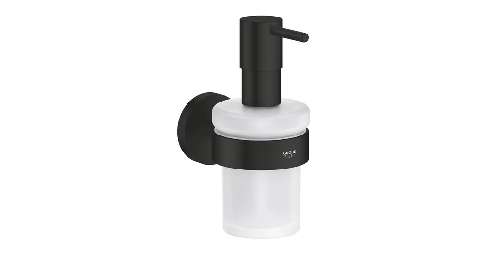 Grohe Essentials Szappanadagoló, tartókonzollal, matt fekete 1022572430 Kedvezményes ár
