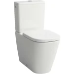 Végkiárusítás LAUFEN MEDA, Álló kombi WC öblítőtartály nélkül, öblítőperem nélkül, mélyöblítéssel, halk öblítéssel, vízszintes/függőleges lefolyóhoz, Matt Fehér H8241117570001