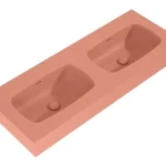 AREZZO design MABEL DUO öntöttmárvány falra szerelhető dupla mosdó 120 cm, terra pink AR-168892 Akciós ár