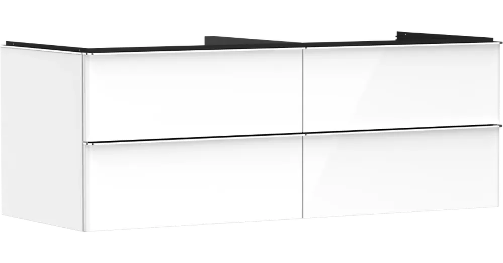 Hansgrohe Xelu Q Konzolos mosdószekrény 1360/550, magasfényű fehér színű, 4 fiókkal, ráültetett mosdótálakhoz 54086000 Népszerű