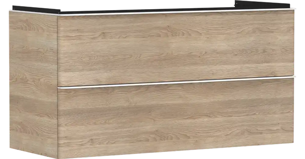 Csak ma Hansgrohe Xelu Q Mosdószekrény 1180/475, természetes tölgy színű, 2 fiókkal, normál mosdókhoz 54037700