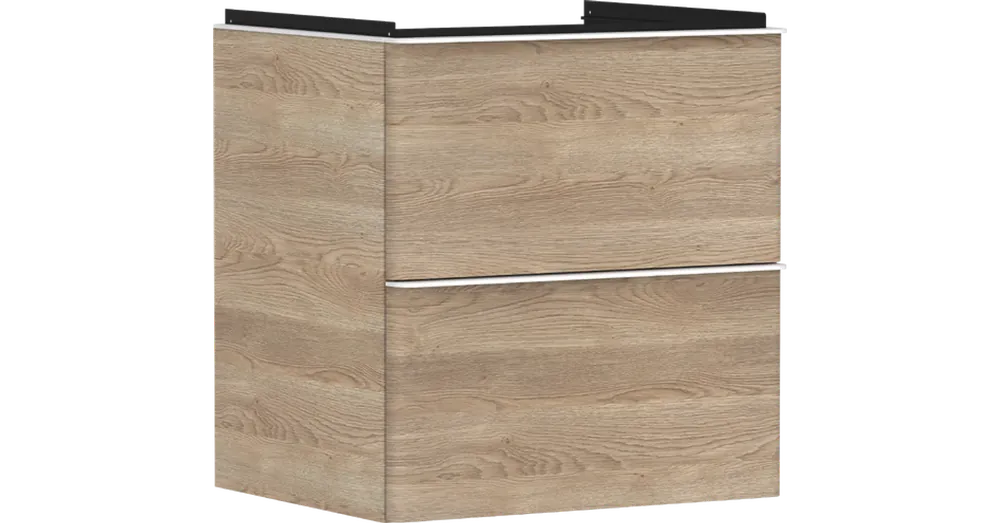 Expressz szállítás Hansgrohe Xelu Q Mosdószekrény 580/475, természetes tölgy színű, 2 fiókkal, normál mosdókhoz 54025700