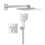 Rendeld meg most Grohe Grohtherm SmartControl Rejtett zuhanyrendszer Rainshower SmartActive 310 Cube fejzuhannyal 1039980000