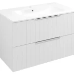 Legkelendőbb SAPHO CIRASA Mosdótartó szekrény, 2 fiókkal, 79,8x52x46cm, matt fehér strip (CR801-3131S)