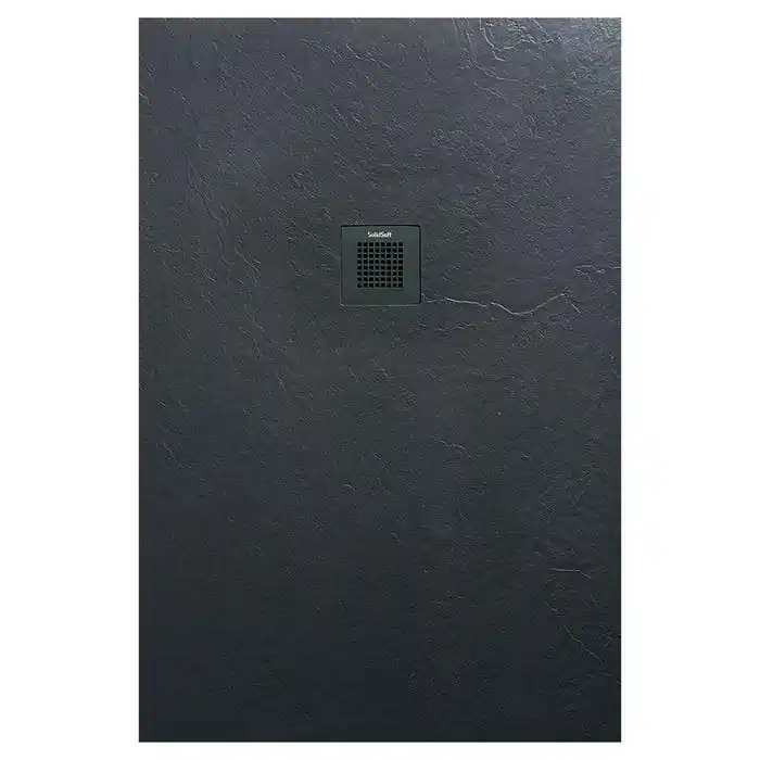 AREZZO design SOLIDSoft zuhanytálca 140x80 cm, ANTRACIT, színazonos lefolyóval (2 doboz) Prémium