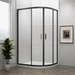 Outlet POLYSAN EASY LINE BLACK íves zuhanykabin, 1000x800mm, matt fekete profil/transzparent üveg