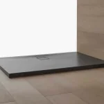 Árengedmény Kolpa San Serra akril, padlóra helyezhető zuhanytálca, graphite színben, szifonnal