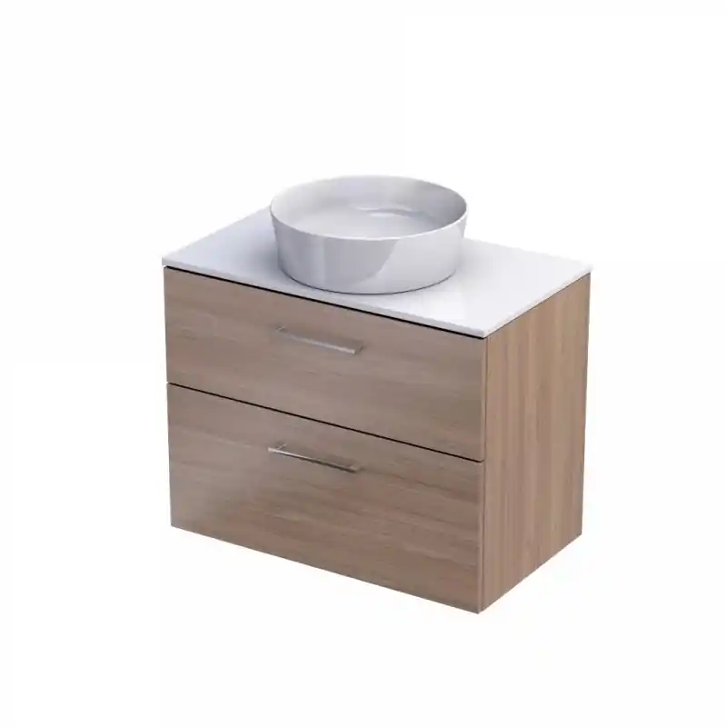Outlet Roltechnik Geo Két fiókos mosdószekrény pulttal, 80-as, Tölgy